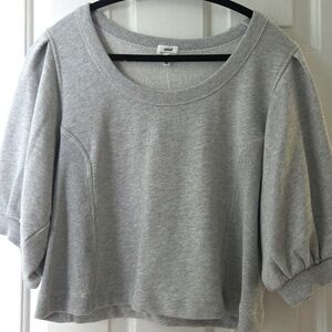 aerie Seams Right Short Sleeve Sweatshirt Grey L